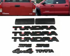 9 Pcs For 2007-2013 Toyota Tundra Matte Black Badges Tailgate Overlay Emblem
