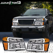 Fit For 2004-2012 Chevy Colorado Gmc Canyon Clear Led Tube Headlights Lamps 4pc