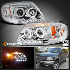 Fits 1997-2003 Ford F150 Expedition Led Halo Projector Headlights Lamps 97-03