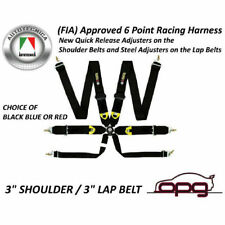 Monza Racing Harness 6 Point 3in Shoulder 3in Lap Straps Rotary Buckle Fia C