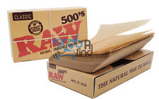 Raw 500s Classic- 1 14 - Natural Unrefined Rolling Paper -1 Pack Of 500 Papers
