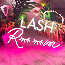 Lash Room Neon Sign Eyelashes Light Pink Glow Led Sign Usb Powered Neon Light Fo
