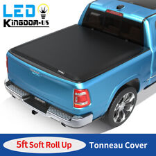5ft Roll Up Tonneau Cover Soft For 2019-2024 Ford Ranger Truck Bed W Led Light