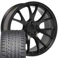 22x10 Wheel Tire Fit Dodge Ram Truck Hellcat Style Black Rim Wgy Tire Cp
