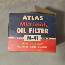 Nos Vintage Atlas Micronal Oil Filter M-41 P-40 Chevy Pontiac Plymouth Desoto
