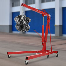 4400lbs 2 Ton Red Heavy Duty Engine Motor Hoist Folding Picker Shop Crane Lift