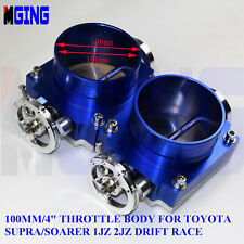 4100mm Throttle Body High Flow For Toyota Supra Soarer 1jz 2jz Drift 2pcs Blue