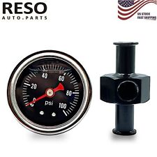 Liquid Fuel Pressure Regulator Gauge W 38 In-line Adapter 0-100psi Meter