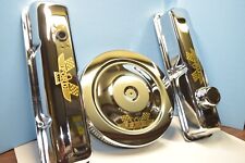 Ford Fe 390-428-427 Chrome Valve Covers Air Cleaner Combo-with Gold Ford Birds