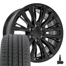 20 In Satin Black 84638161 Rims Bridgestone Tires Fit Escalade Sierra Yukon