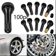 100pcs Tire Valve Stems Tr 413 Snap-in Car Auto Short Rubber Tubeless Tyre Black