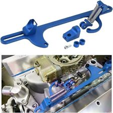 Blue Aluminum Throttle Cable Carburetor Bracket For 4150 4160 Carb 307 350 Sbc