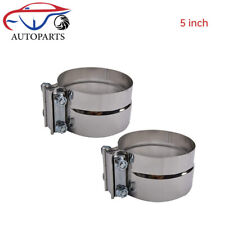 5 Inch 2pack Stainless Steel 304 Lap Joint Clamp Heavy Duty Exhaust Band Clamp