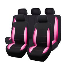 Flying Banner Universal Car Seat Covers Rear Split Pink Black Car Accessories