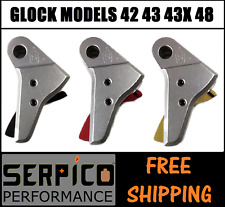 Serpico Performance Bravo Al Flat Face Aluminum Trigger Shoe Silver Fits Glock