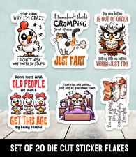 Snarky Animals 7-12 Set Die Cut Stickers - Set Of 20