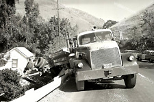 Gmc Truck Accident Auto Crash 1950s Original 4x5 Photo Negative