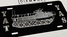 Silver Engraved Yat Yas Tank Car Tag Diamond Etched Aluminum Front License Plate