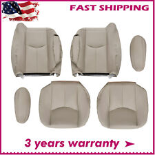 6pcs For 2003 2004-2006 Chevy Tahoe Gmc Yukon Front Leather Seat Cover Light Tan