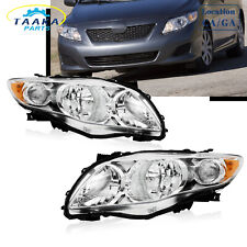 Headlights Fits For 2009 2010 Toyota Corolla Ce Le Chrome Housing Headlamps Pair