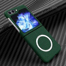 For Samsung Galaxy Z Flip 5 4 3 5g Magsafe Magnetic Carbon Fiber Shockproof Case