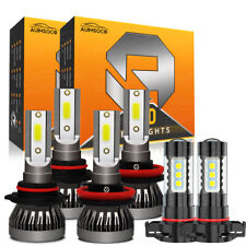 6000k Led Headlight Fog Light Bulbs Kit For Sierra Silverado 1500 2500 2007-2013