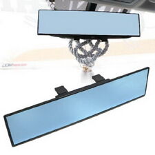 Jdm Blue Glass 300mm Wide Flat Clip On Rear View Mirror Wanti-glare Blue Tint
