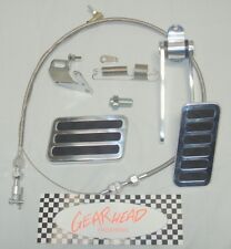 Xl Large Aluminum Street Rod Brake Pad Gas Pedal Throttle Cable Kit Chevy Billet