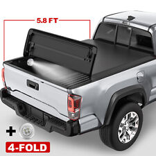 4-fold 5.8ft Bed Tonneau Cover Soft For 2009-2023 Dodge Ram Truck Wo Ram Box