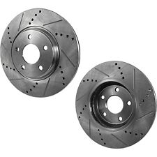 Brake Disc For 15-20 Ford Mustang Cross-drilled And Slotted Front