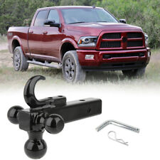 2 Trunk Trailer Hitch Triple Ball Receiver Tow Hook For Dodge Ram 1500 2500
