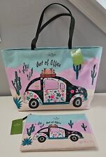 New Kate Spade Out Of Office Remi Tote Bag Gia Clutch Pouch Bug Vw Beetle Dog