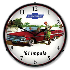1961 Impala Convertible Lighted Backlit Led Clock Gm Licensed Free Shipping