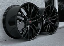 New C7 Z06 Style Gloss Black Corvette Wheels 18x9.519x12 Set 2006-2013 Z06gs