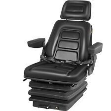 Vevor Forklift Tractor Seat Suspension Adjustable Backrest Armrest Safety Belt