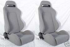1 Pair Gray Cloth Reclinable Racing Seats Fit For Bmw Sliders