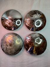 Vintage Set Of 4 Baby Moon Hubcaps Chrome Smooth