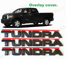 Overlay Matte Black Door Rear Tailgate Tundra Emblem Fit 2007-2013 Toyota Tundra