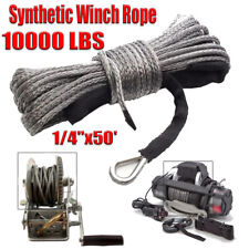 14x50 10000lbs Synthetic Winch Rope Line Recovery Cable 4wd Atv Utv W Sheath