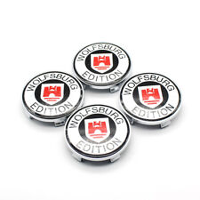 4x White 68mm Wolfsburg Edition Wheel Center Hub Cap Badge Emblem Decal Sticker