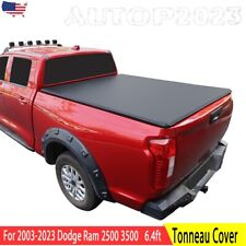 6.4ft Soft Bed Tonneau Cover For 02-23 Dodge Ram 1500 2500 3500