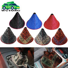 Jdm Recaro Red Stitches Racing Hyper Fabric Shift Knob Shifter Boot Cover Mtat