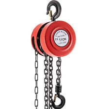 Vevor 1 Ton Chain Hoist Manual Puller Block Fall Chain 8ft With Hook Red
