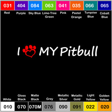 2x I Love My Pitbull Vinyl Decal Sticker Laptop Pet Paw Dog