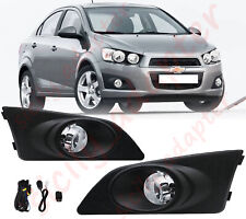 Front Bumper Fog Lights Lamps Wbezel Switch Fit For 2011-2015 Chevy Aveo Sonic