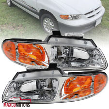 Headlights Fits 1996-2000 Dodge Caravan Chrysler Voyager Replacement Assembly