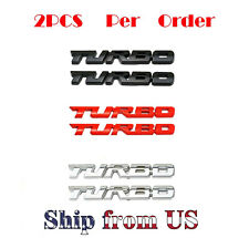 New 2 Universal Metal Turbo Badge Emblem Car Fender Trunk Tailgate Decal Sticker