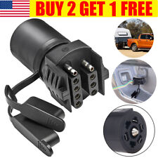 7 Way Round To 45 Pins Flat Trailer Adapter Wiring Plug For Truck Rv Tow Lights