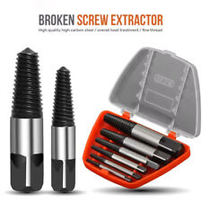 6 Pc Screw Extractor Set Easy Out Drill Bits Guide Broken Screws Bolt Remover