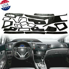Glossy Carbon Fiber Interior Decal Trim For 2012-2014 Honda Civic Sedan Gen 9th